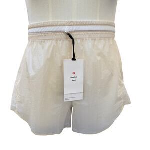 NWT Lululemon Step Out Short Water Repellant Size 12 Off White Semi Sheer